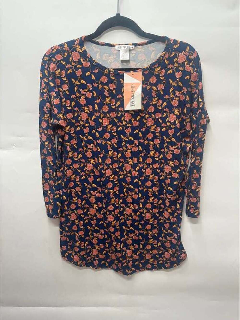 Honey & Lace Floral Long Sleeve Top Size M cottage core , dark academia
